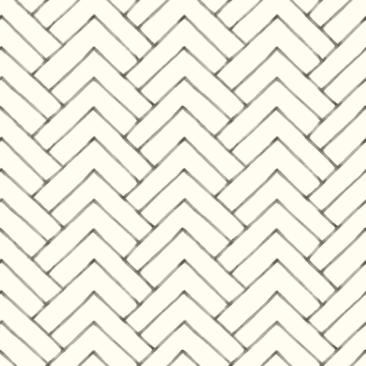 Oswin Black Tiered Herringbone Wallpaper with Chevron Graphics Pattern - Chesapeake 3125-72366