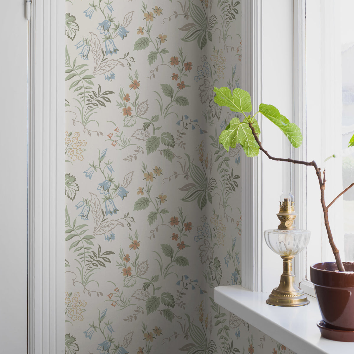Folklore Ivory and Multi by Boråstapeter Scandinavian Floral Wallpaper – Schumacher 3261