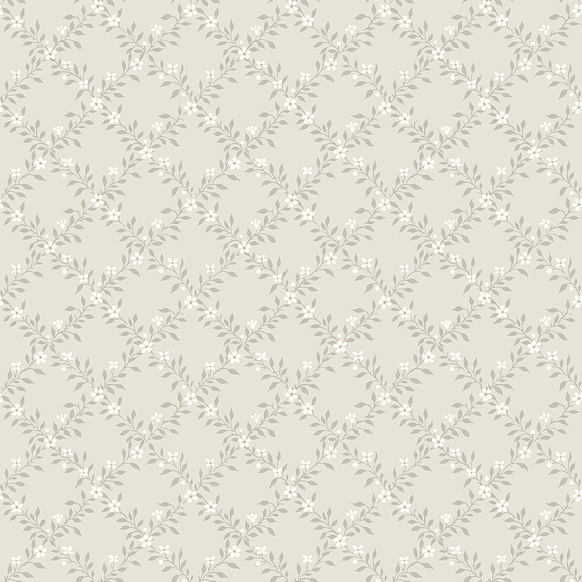 Sommarslöja Grisaille by Boråstapeter, a delicate floral lattice wallpaper in soft neutral tones.