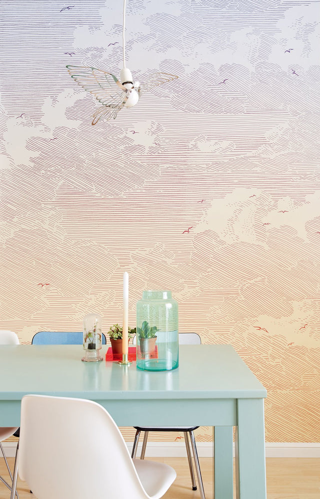 Sunset Ombre Line-Clouds Scenic Wall Mural - Eijffinger EJ366109