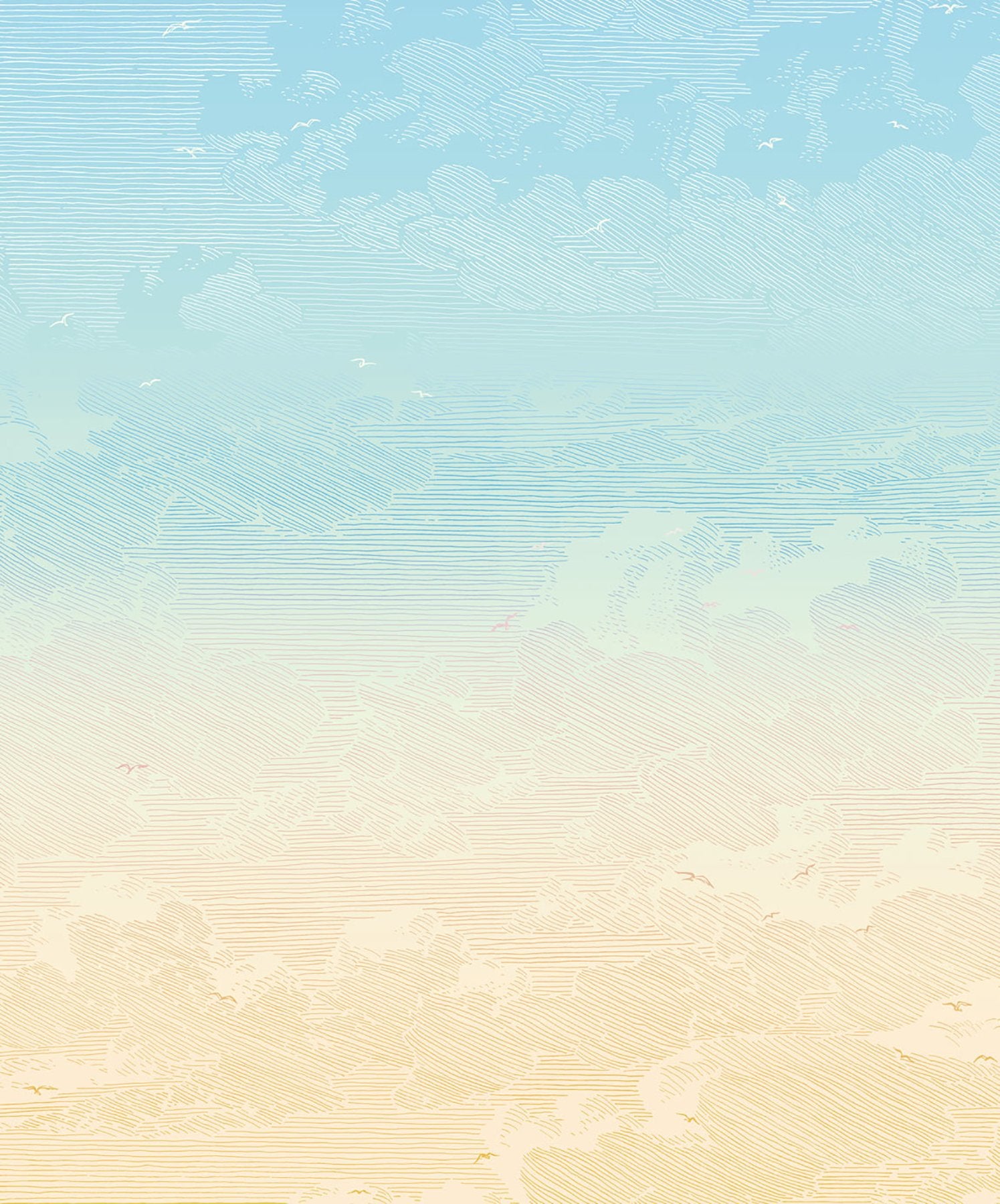 Sunrise Ombre Lavender to Peach Scenic Nature Wall Mural - Eijffinger EJ366110