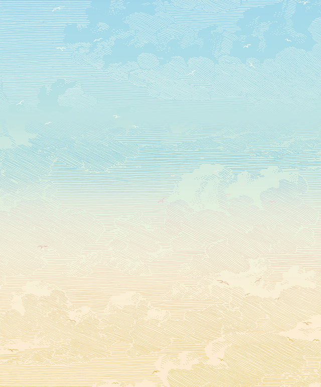 Sunrise Ombre Lavender to Peach Scenic Nature Wall Mural - Eijffinger EJ366110