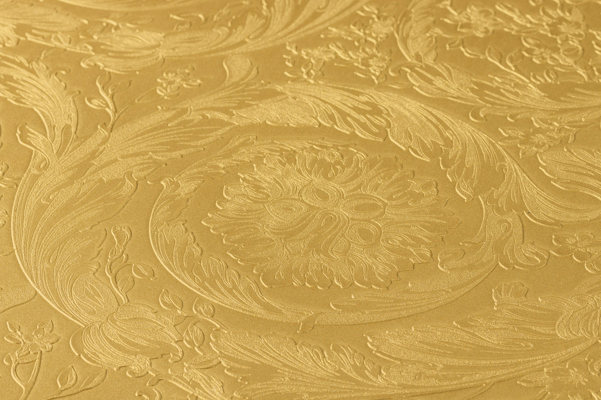 Sublime Egypt by Versace Metallic Acanthus Medallion Vinyl Wallpaper – Versace 366923X