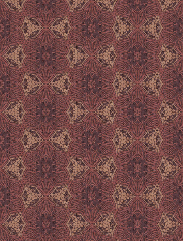 Terra Boho Flower Metallic Wall Mural with Bohemian Floral Medallion Pattern - Eijffinger EJ376094