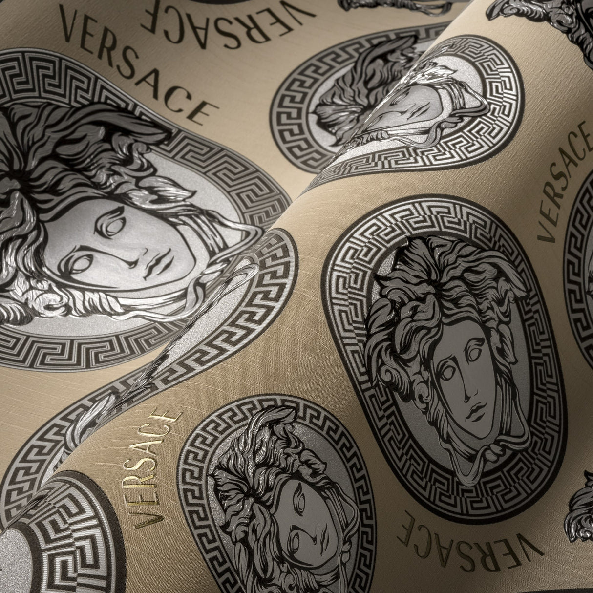 Monarch Coconut by Versace Volume 5 Medallion Wallpaper – Versace 386114X