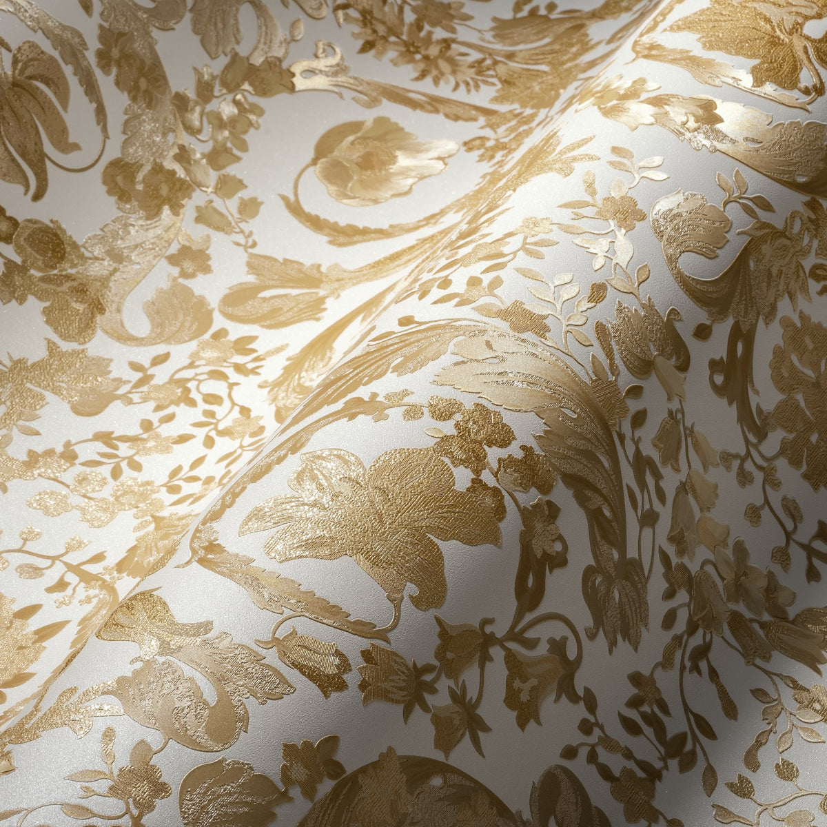 Empress Dandelion by Versace Semi-Gloss Heavyweight Vinyl Floral Wallpaper – Versace 387064X-Sample