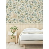 Elspeth Light Yellow by Fine Decor Floral Trail Wallpaper – Brewster Home Fashions FD43448