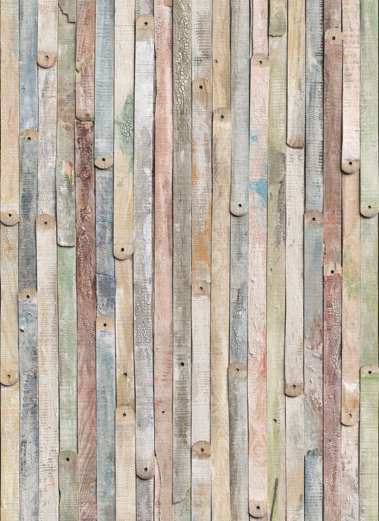 Vintage Wood Multicolor Faux Effects Scenic Wall Mural - Komar 4-910