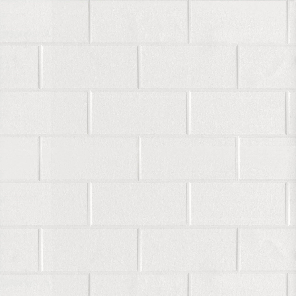 Galley White Subway Tile Paintable Wallpaper with Raised Textured Graphic Pattern - Brewster 4000-21399
