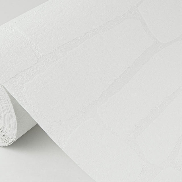 Pieter White Stone Paintable Wallpaper with Textured Abstract Stone Pattern - Brewster 4000-3554-16