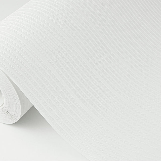 Cedric White Paintble Stripe Wallpaper