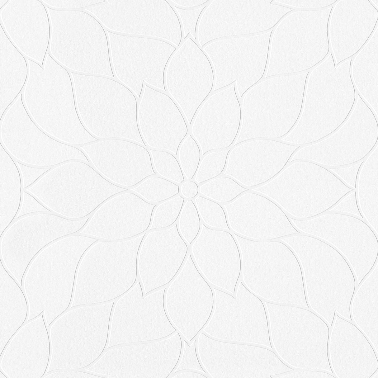 Anselm White Floral Bloom Paintable Wallpaper with Raised Textured Botanical Motif - Brewster 4000-9507-10