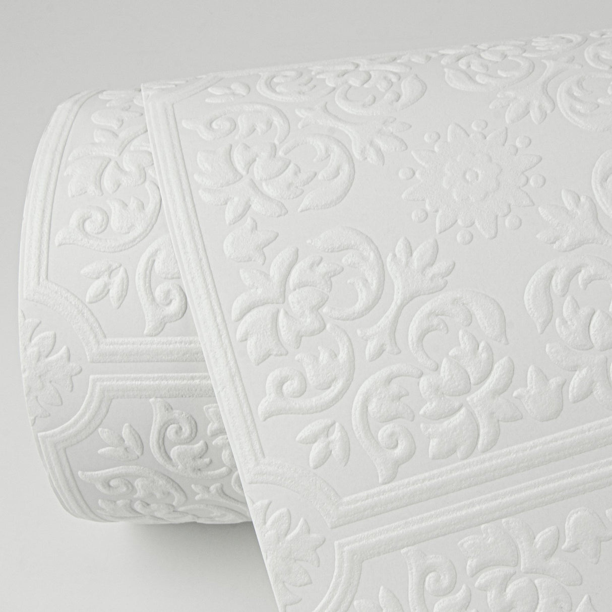 Nico White Tin Ceiling Square Paintable Wallpaper with Raised Ink Texture - Brewster 4000-96291
