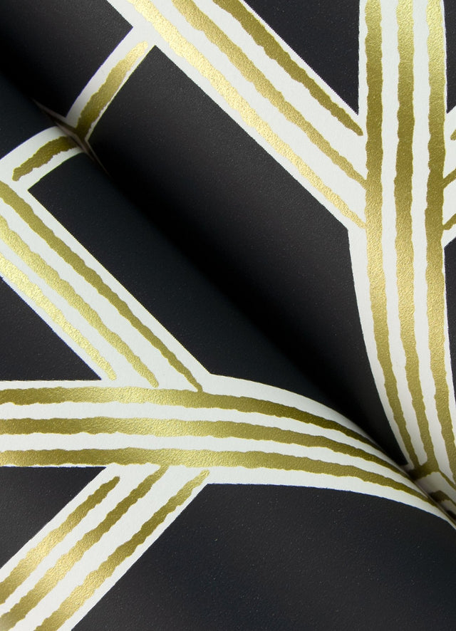 Livia Black Trellis Wallpaper with Geometric Trellis Motif - A-Street Prints 4014-26409