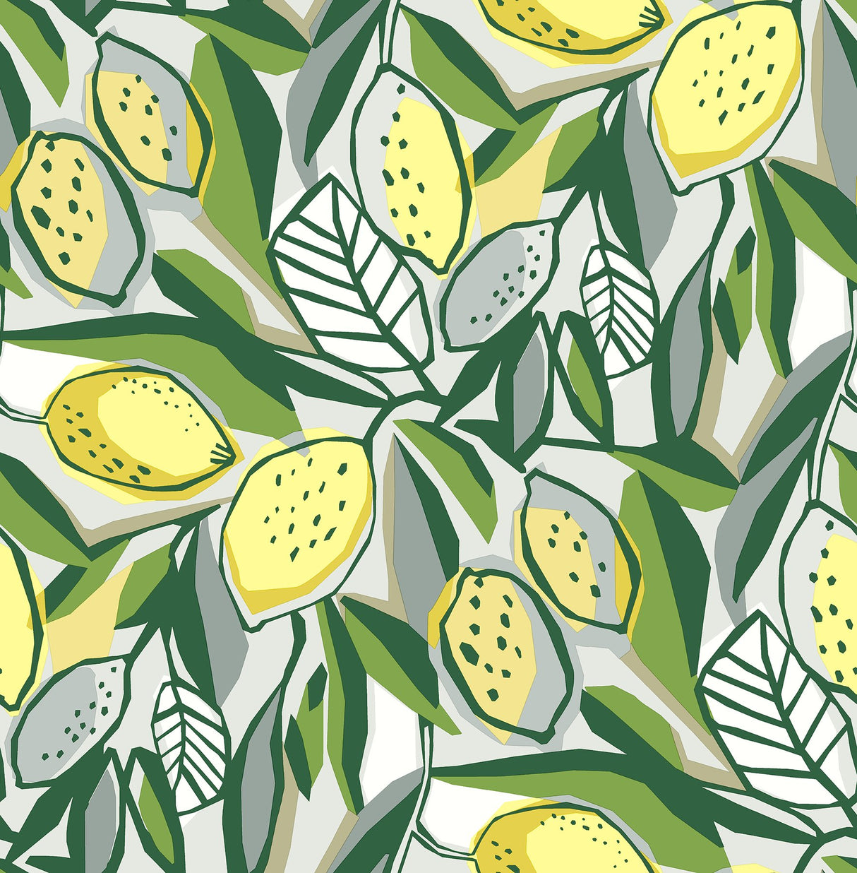 Meyer Yellow Citrus Wallpaper with Bohemian Botanical Motif - A-Street Prints 4014-26420