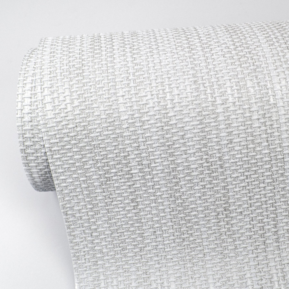 Cahaya White Woven Wallpaper with Fabric & Woven Textures Pattern, Farmhouse Style - Advantage 4015-3443-11