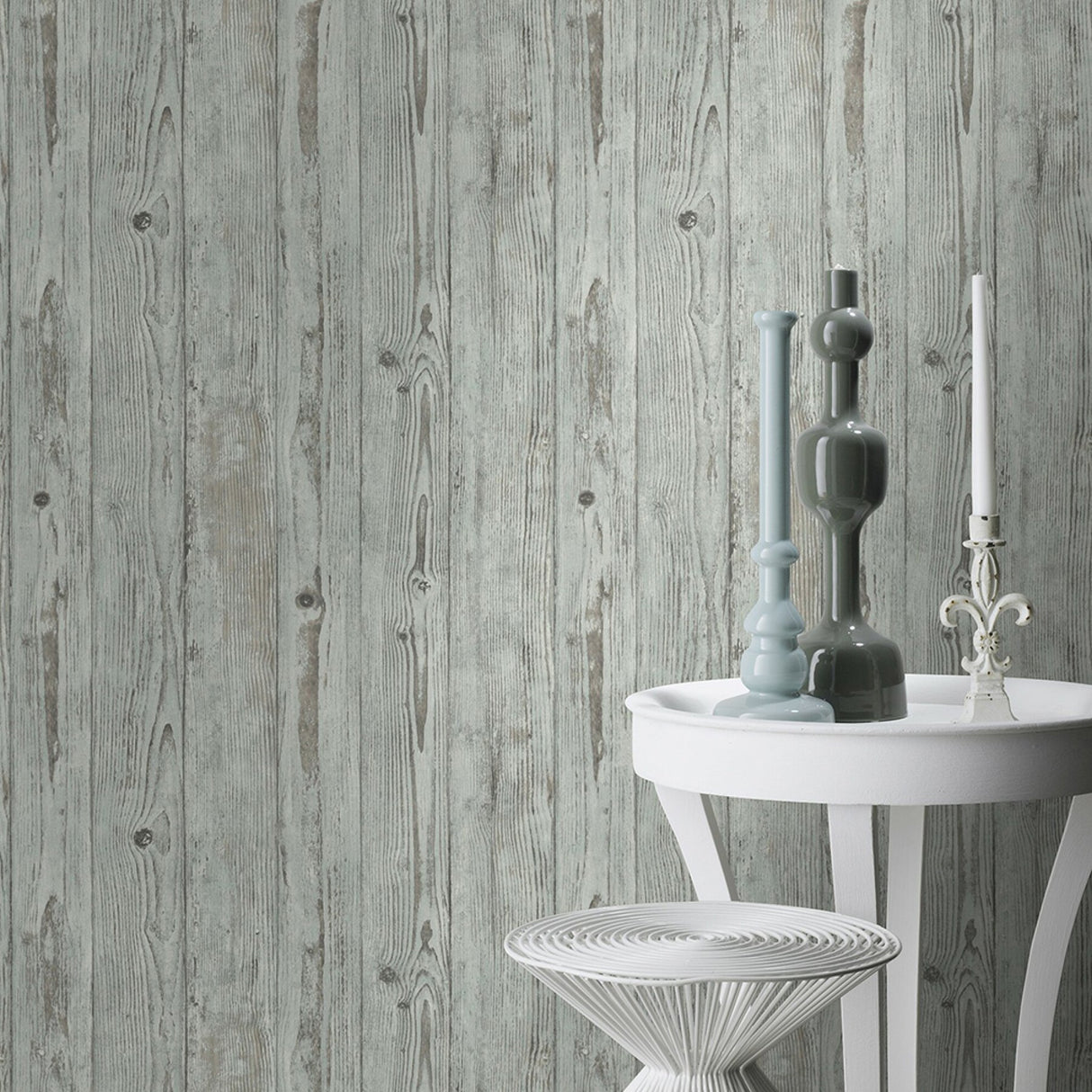 Albright Light Blue Weathered Oak Panels Wallpaper with Wood Panel Motif - Advantage 4015-427332