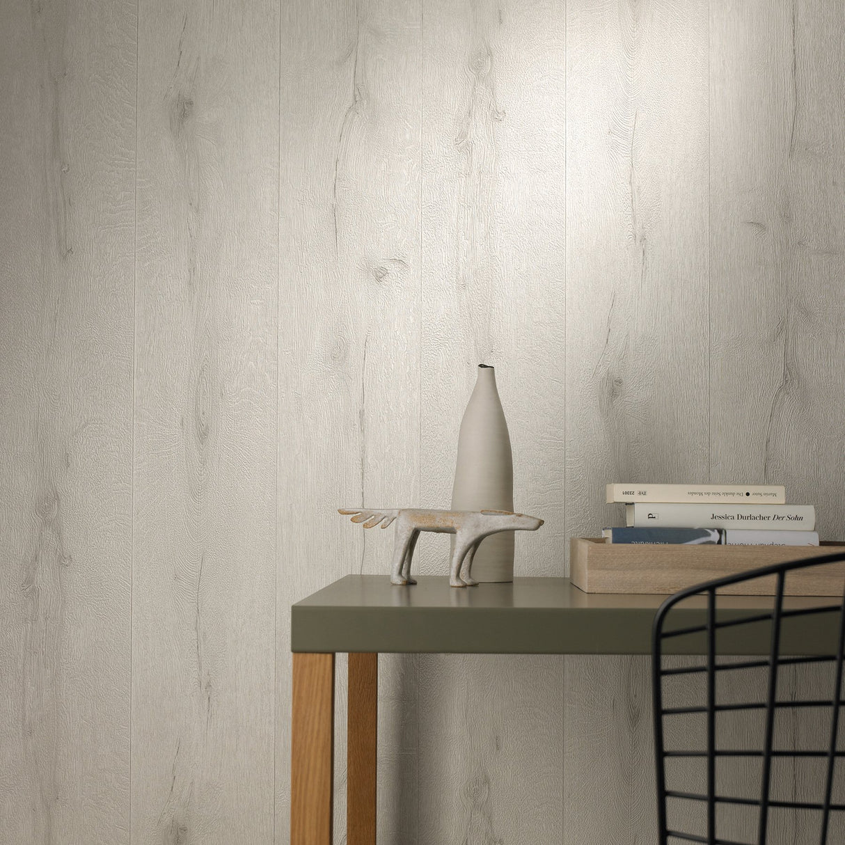 Appalacian Cream Wood Planks Wallpaper with Textured Wood Plank Motif - Advantage 4015-514407
