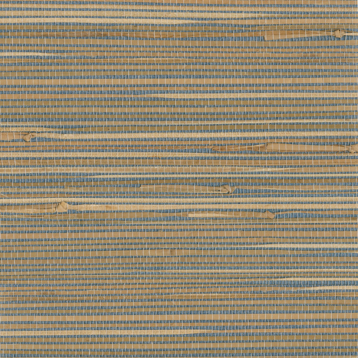 Jissai Mariner Blue Grasscloth Wallpaper with Modern Textured Weave - Brewster 4018-0002