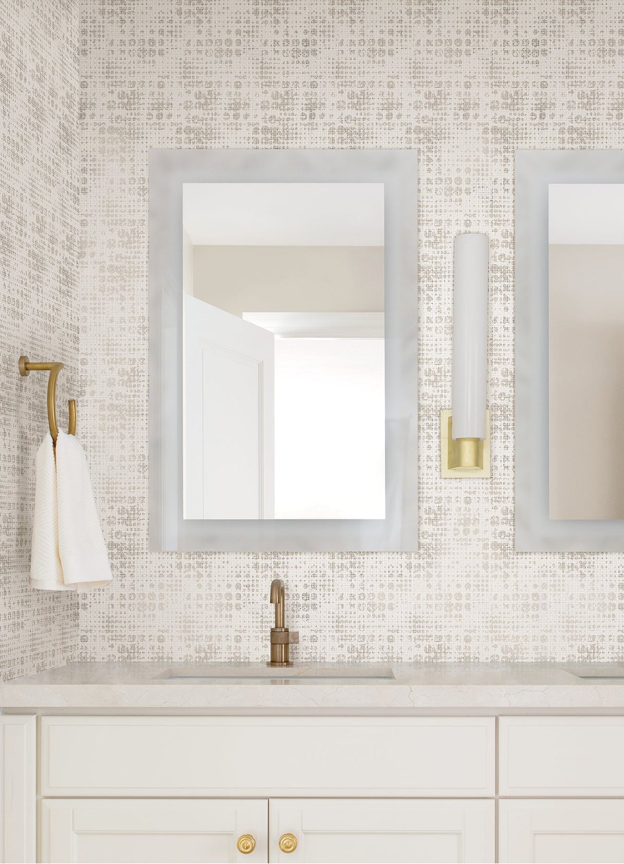 Celeste Platinum Geometric Wallpaper with Metallic Textured Grid Motif - A-Street Prints 4019-86408