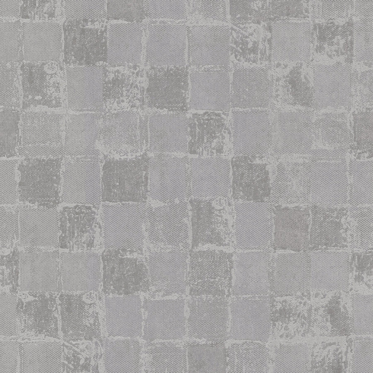 Varak Silver Checkerboard Wallpaper with Metallic Textured Geometric Pattern - A-Street Prints 4019-86421