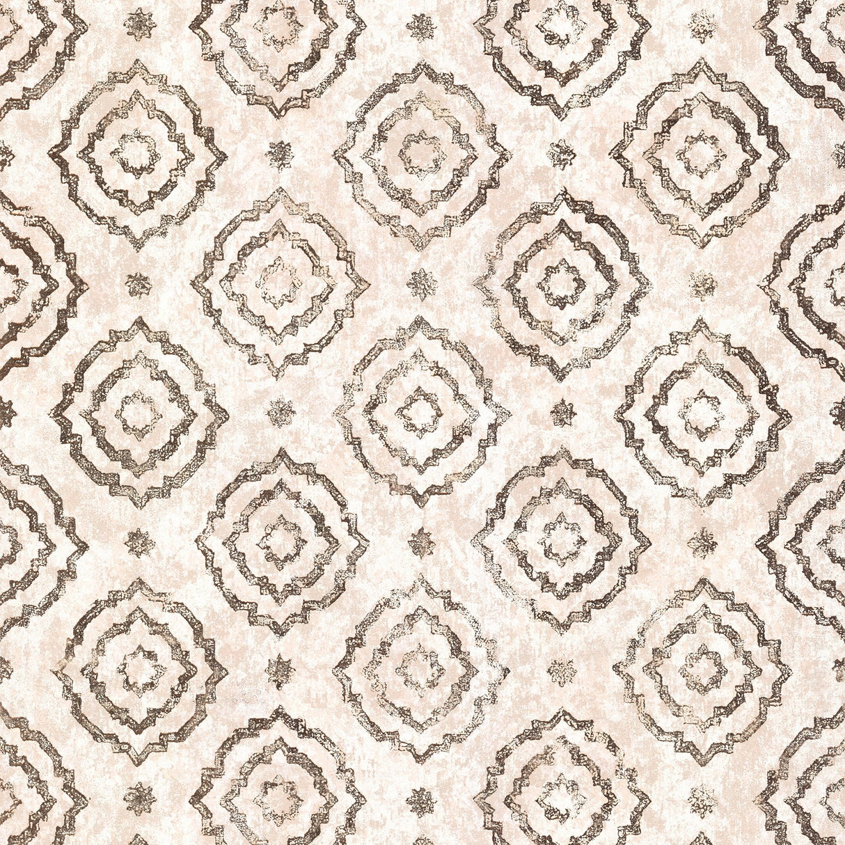 Uma Rose Gold Star Medallion Wallpaper with Metallic Foil Medallions - Brewster 4019-86423