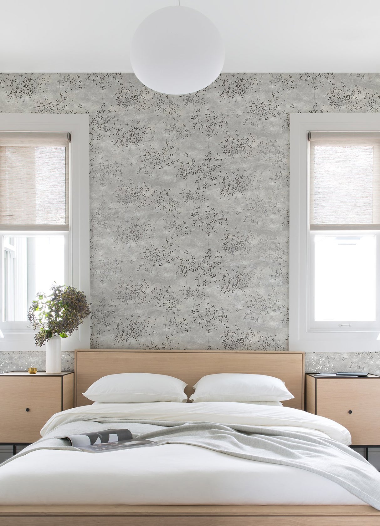 Arian Silver Inkburst Wallpaper with Abstract Graphics in Modern Metallic Raised Ink - Brewster 4019-86427