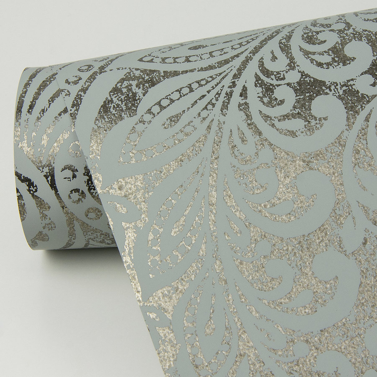 Artemis Pewter Floral Damask Metallic Wallpaper - A-Street Prints 4019-86446