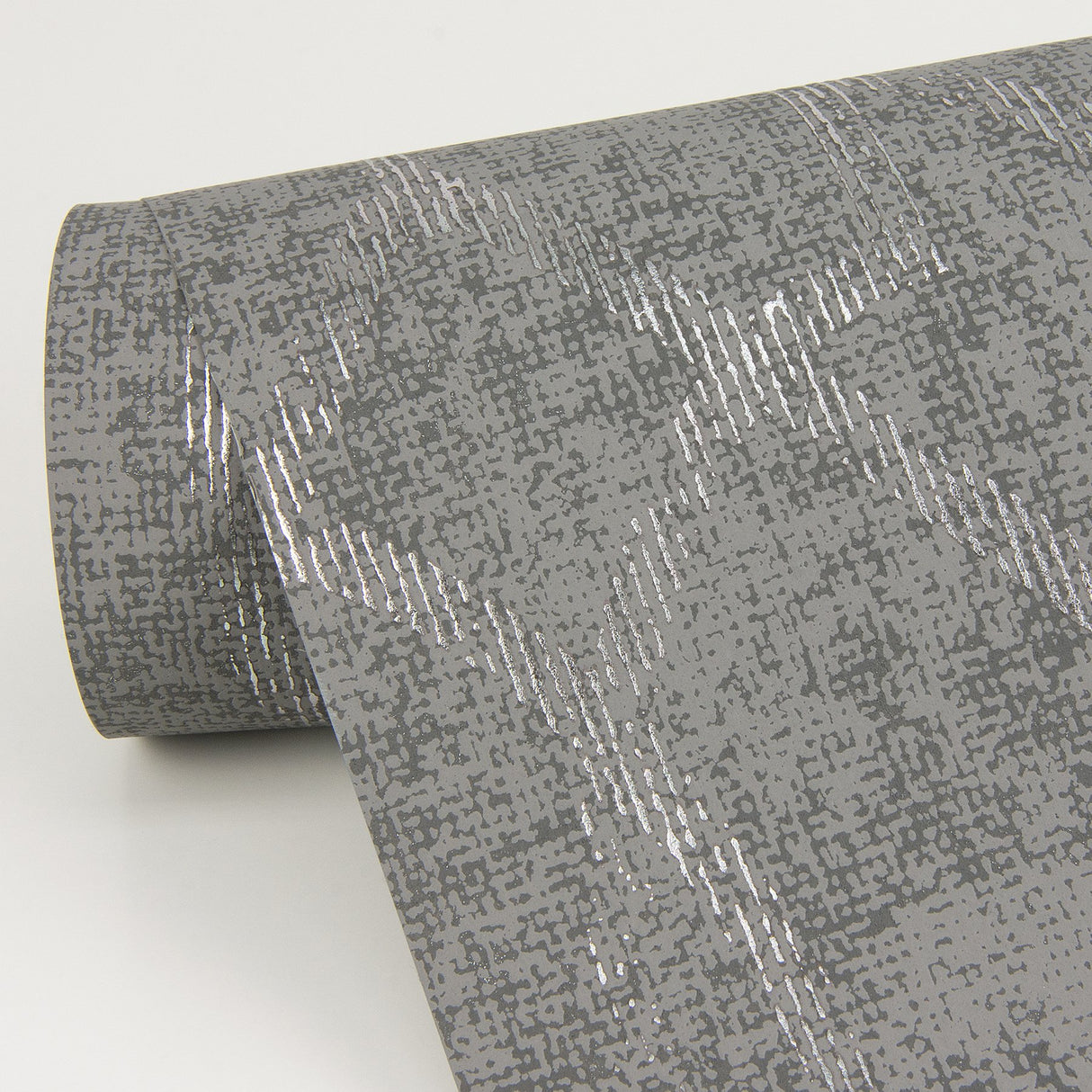 Ziva Silver Trellis Wallpaper with Metallic Raised-Ink Lattice - A-Street Prints 4019-86447
