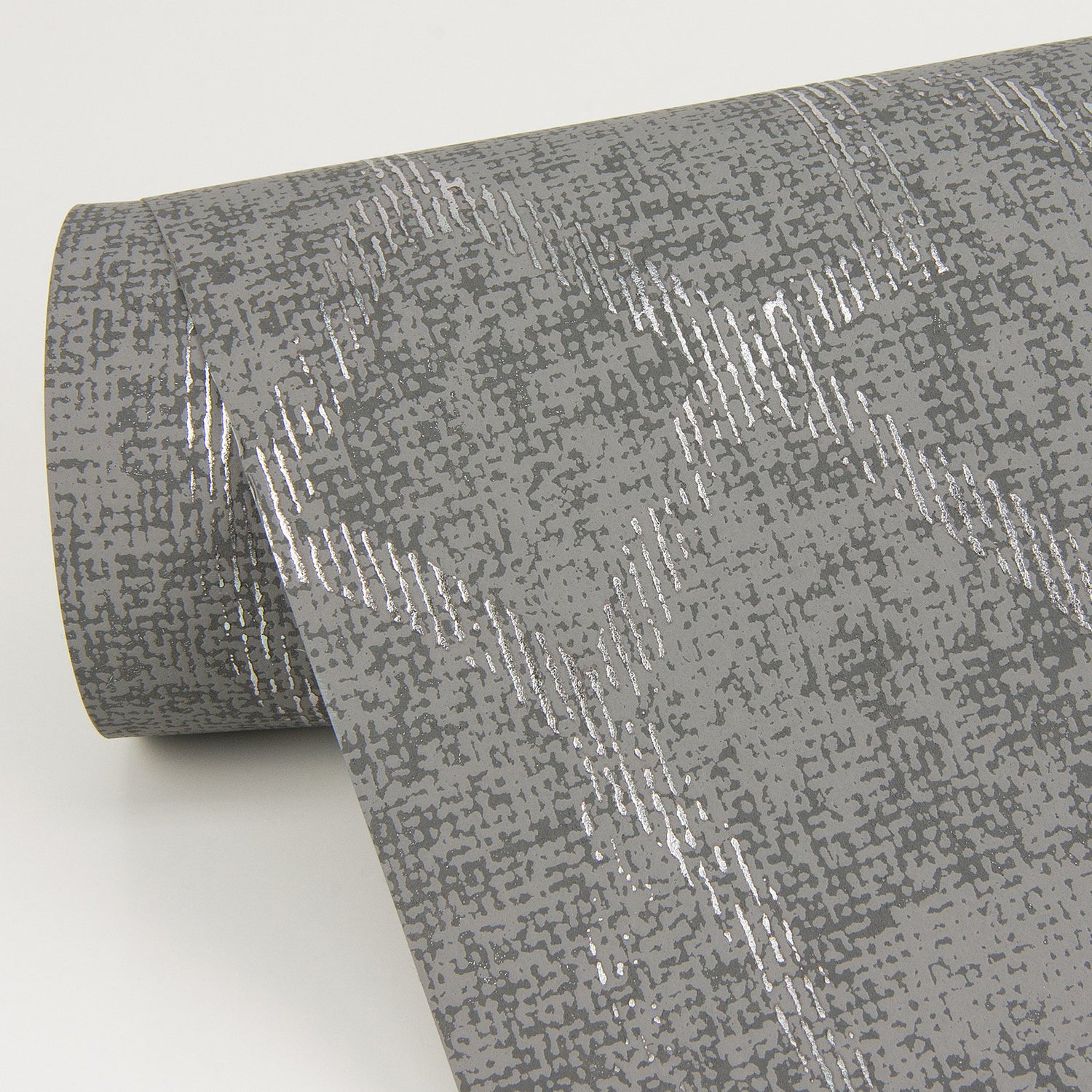 Ziva Silver Trellis Wallpaper with Metallic Raised-Ink Lattice - A-Street Prints 4019-86447