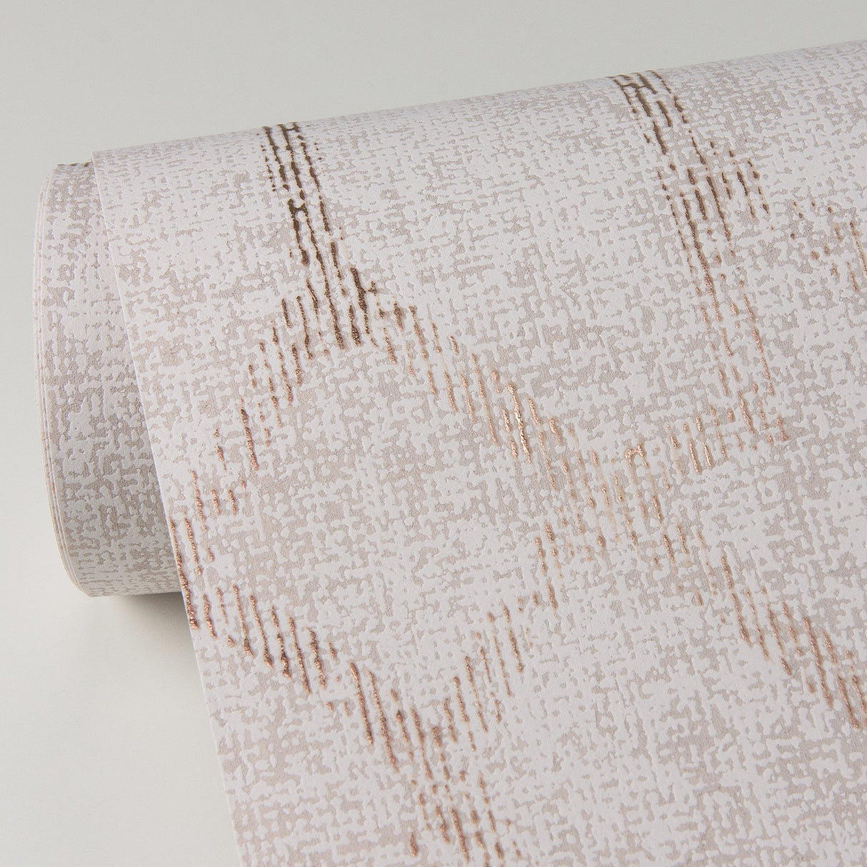 Ziva Rose Gold Trellis Wallpaper with Metallic Raised Ink Trellis & Lattice - A-Street Prints 4019-86451
