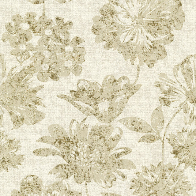 Kala Gold Floral Wallpaper with Metallic Foil Botanical Flowers - A-Street Prints 4019-86460