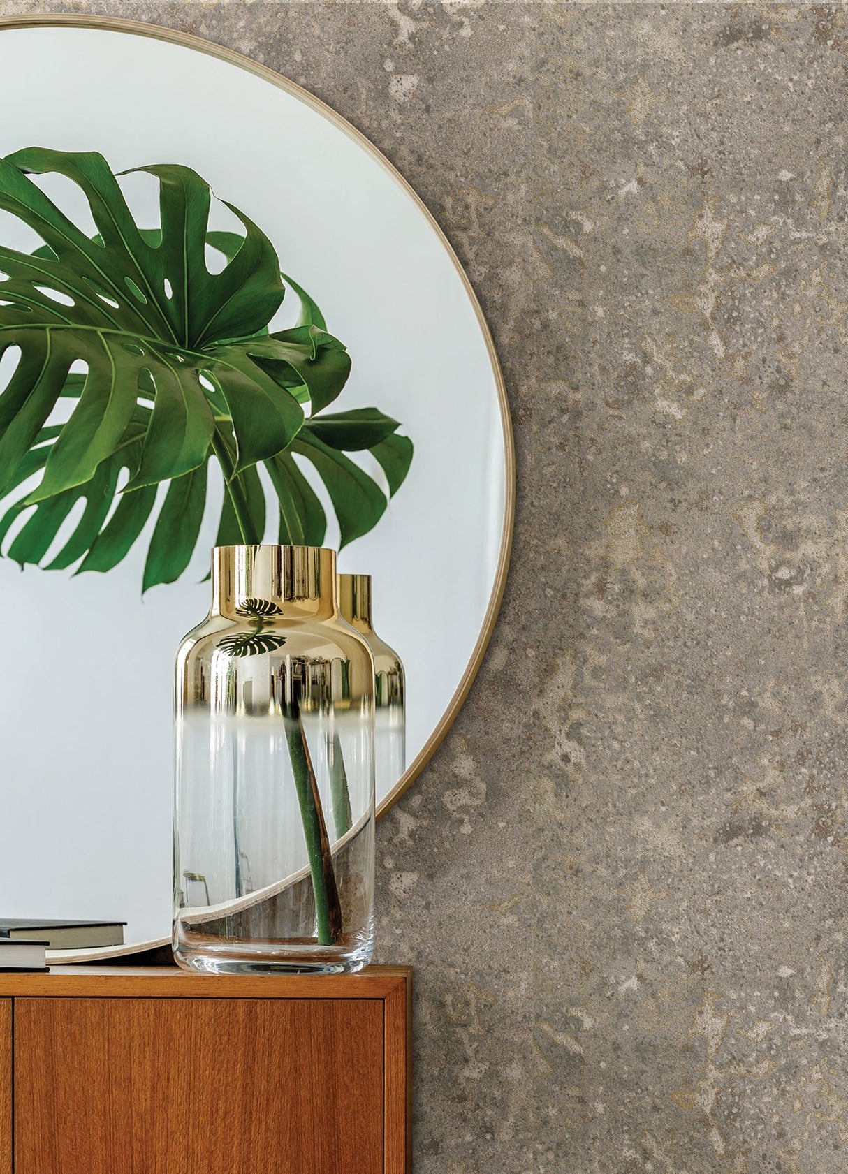 Kulta Bronze Cemented Wallpaper with Industrial Distressed Textures - Brewster 4019-86473