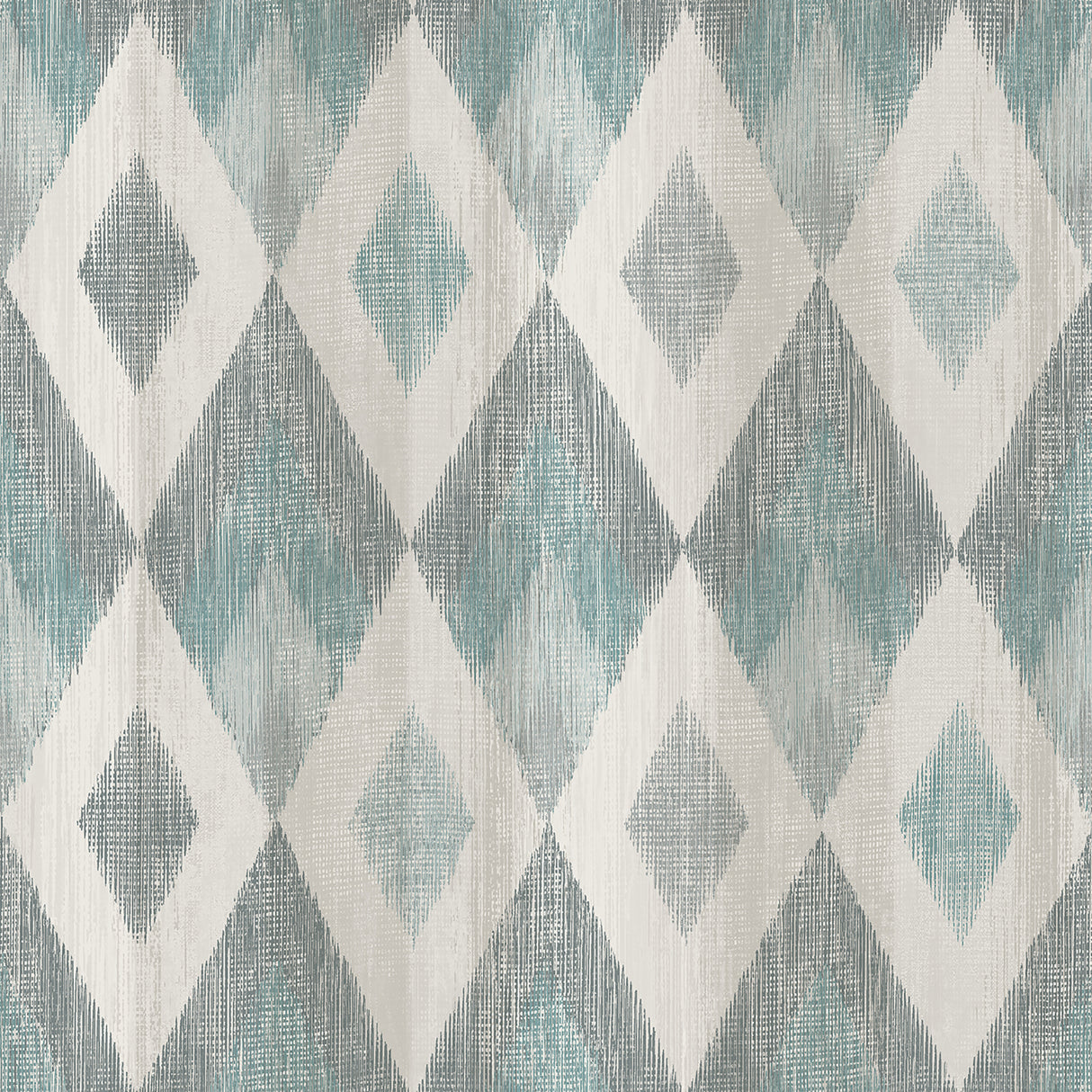 Ace Teal and Grey by Advantage Textured Geometric Diamond Wallpaper – Brewster Home Fashions 4020-96101-Sample