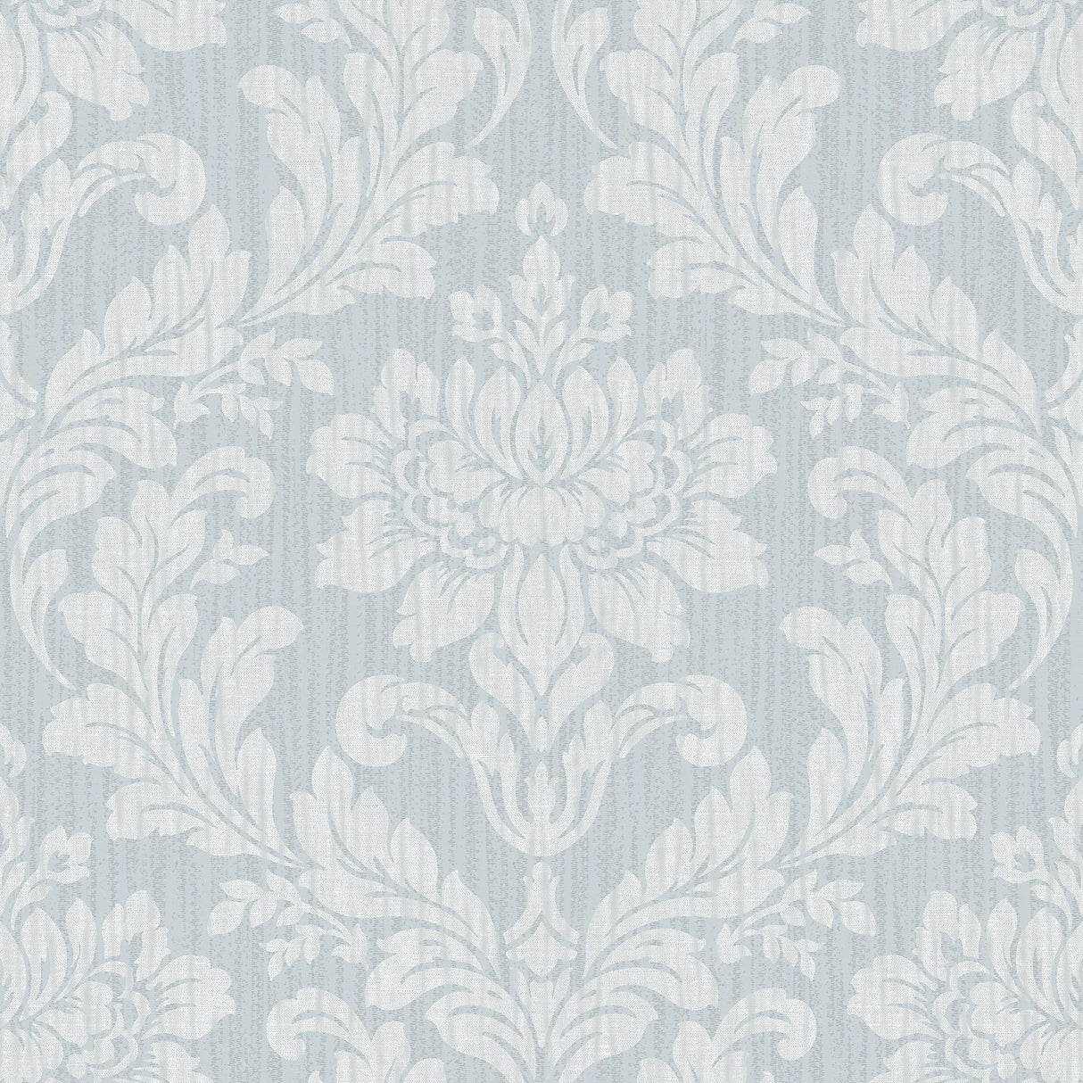Galois Light Blue Damask Wallpaper with Metallic Raised Textured Ink - Advantage 4025-82521