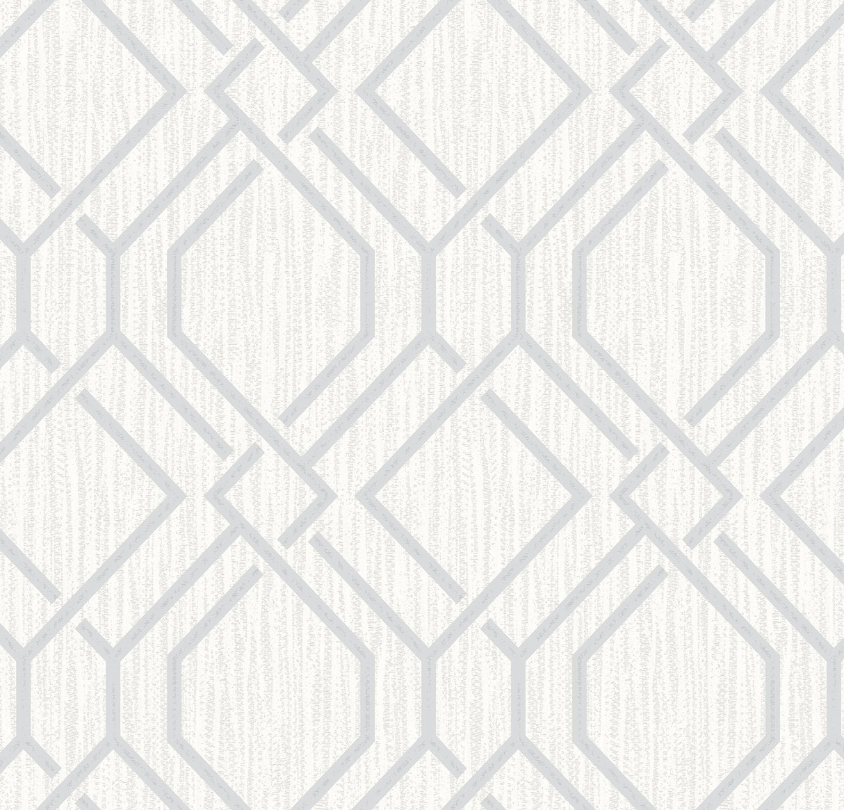 Frege Silver Trellis Wallpaper with Metallic Textured Geometric Pattern - Advantage 4025-82525