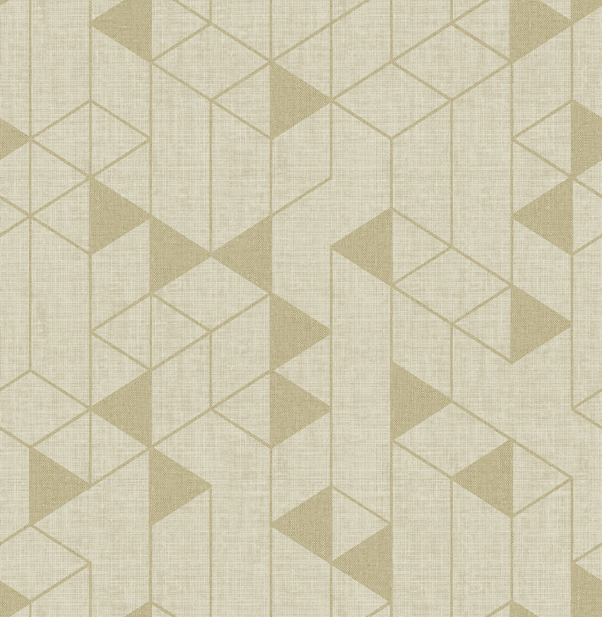 Fairbank Gold Linen Geometric Wallpaper in Gold by A-Street Prints - FD26772