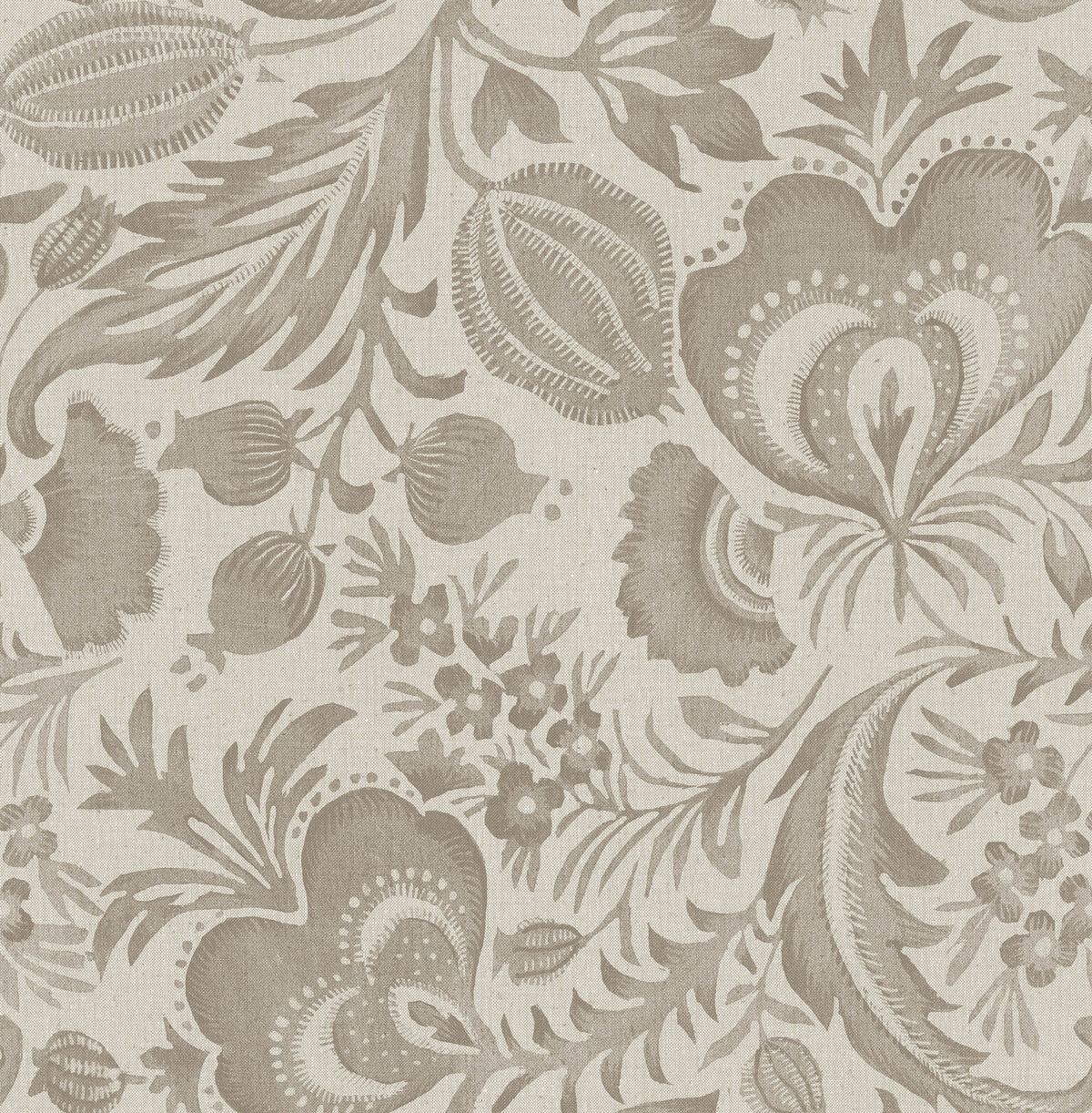 Culver Light Brown Jacobean Botanical Floral Wallpaper by A-Street Prints - FD26782