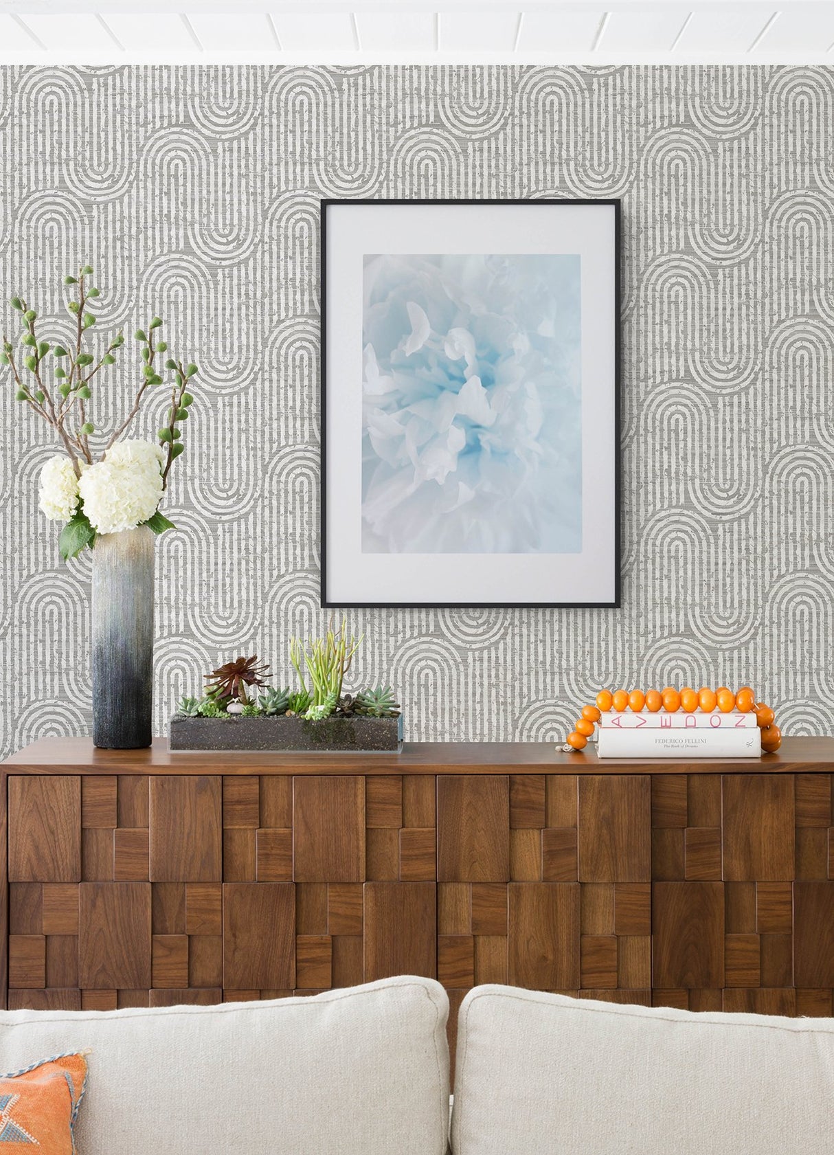 Trippet Grey Zen Waves Wallpaper with Modern Geometric Wave Pattern - A-Street Prints 4034-26785
