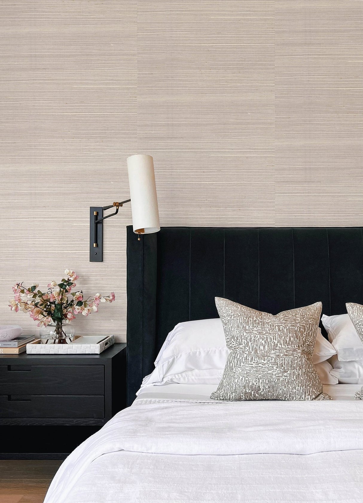Kenter Taupe Sisal Grasscloth Wallpaper with Traditional Texture Pattern - Brewster 4034-72108