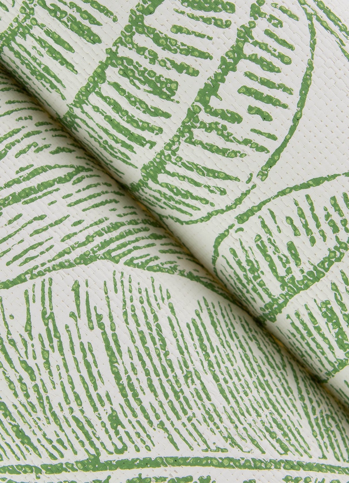 Brentwood Green Palm Leaves Wallpaper with Textured Paper Weave Grasscloth - A-Street Prints 4034-72116