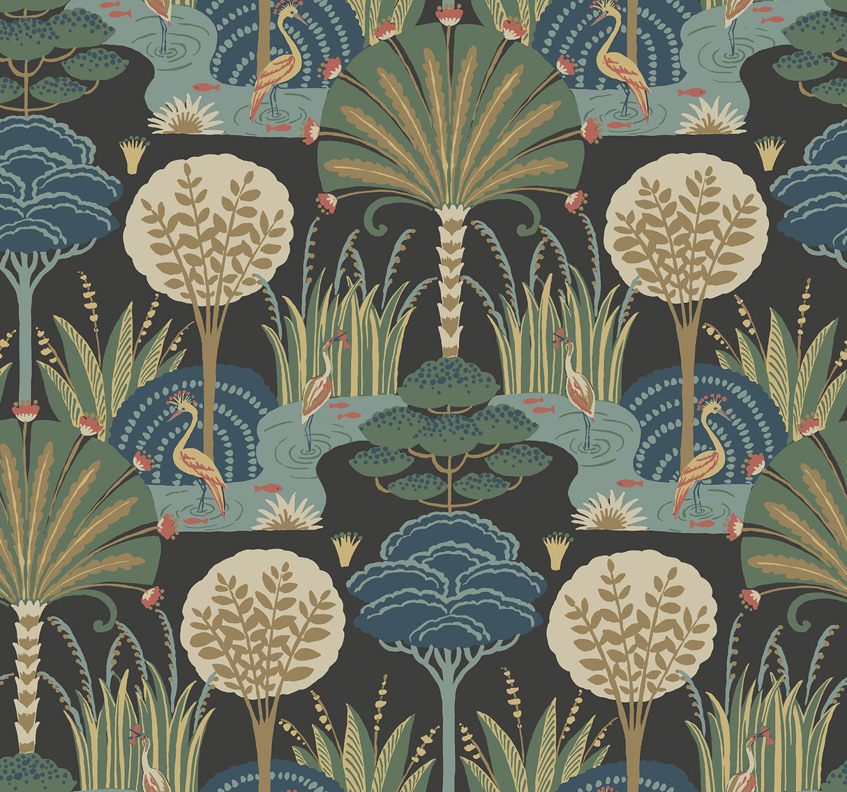 Mandeville Multicolor Tropical Paradise Wallpaper by A-Street Prints - Bohemian Botanical Non Woven Wallpaper YK72120