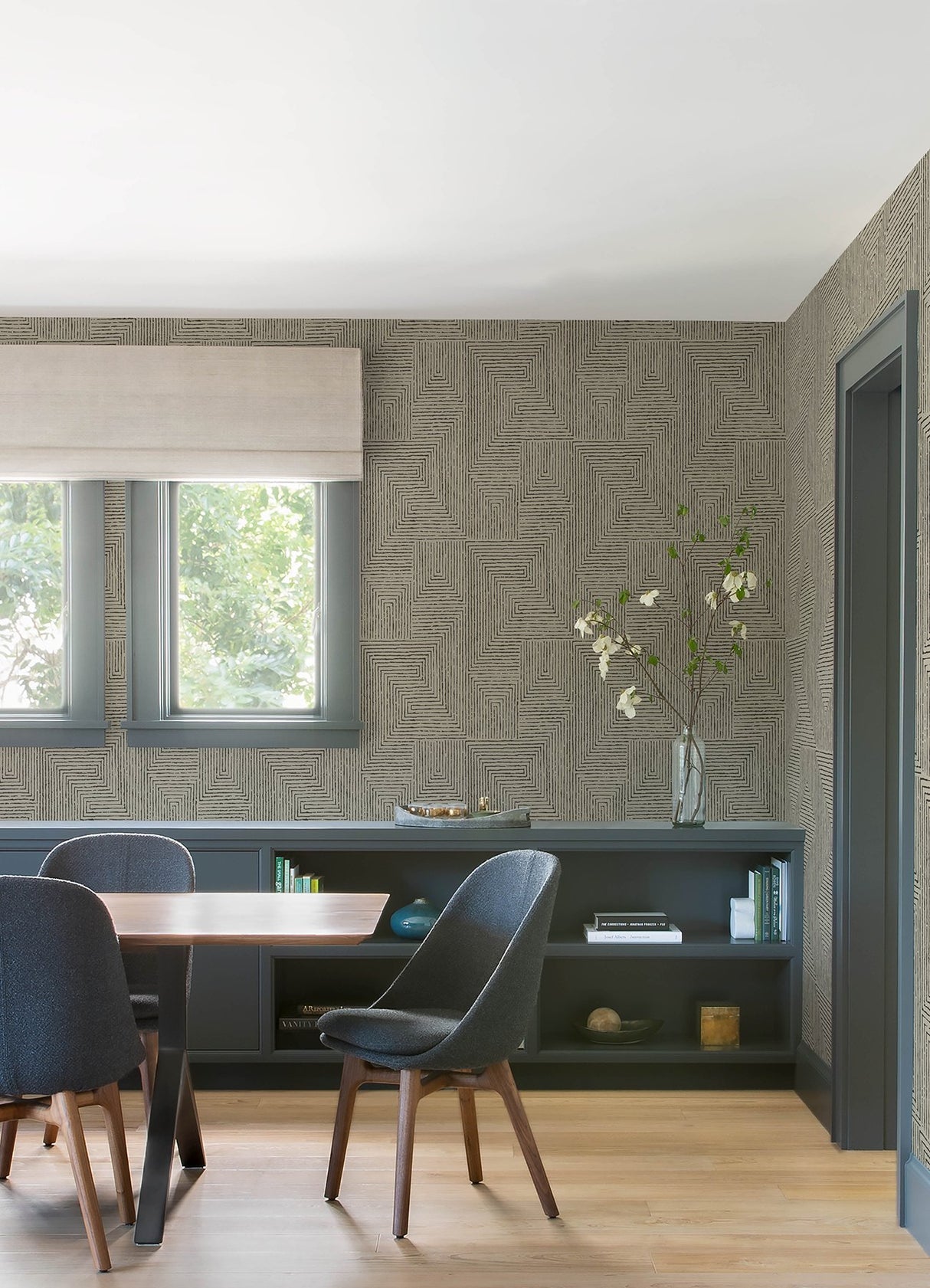 Mortenson Taupe Geometric Wallpaper with Modern Graphics Pattern - A-Street Prints 4034-72140