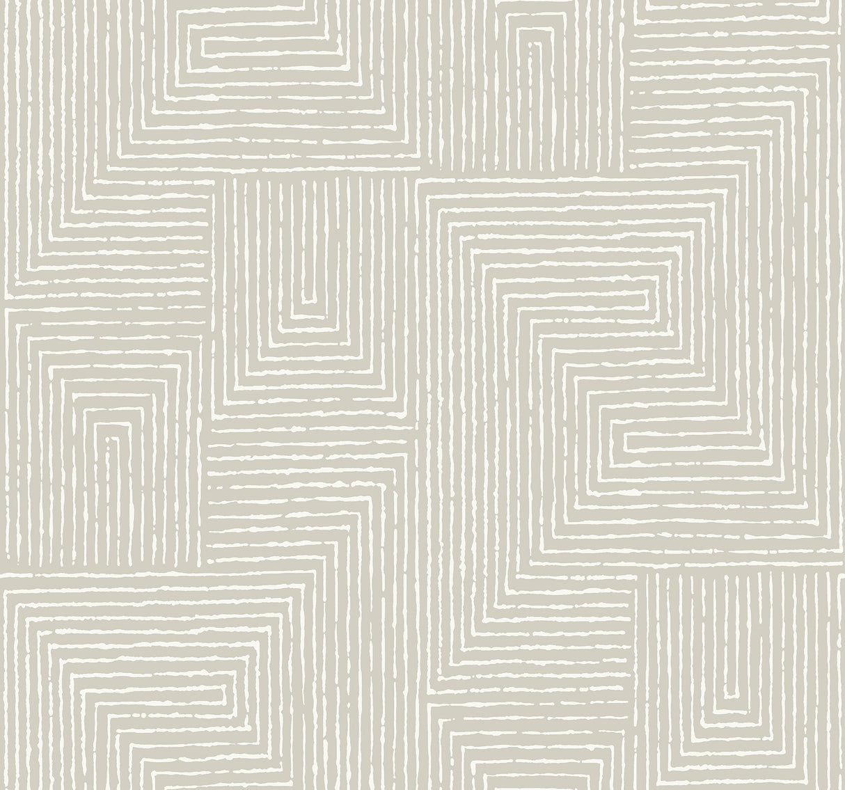 Mortenson Light Grey Geometric Cork Wallpaper with Modern Graphics Pattern - Brewster 4034-72141