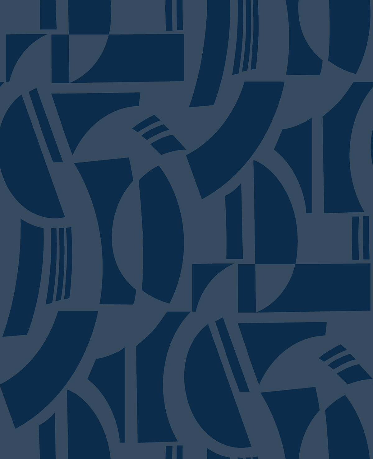 Carter Indigo Geometric Flock Wallpaper by A-Street Prints - Midnight Blue Modern Geometric Pattern