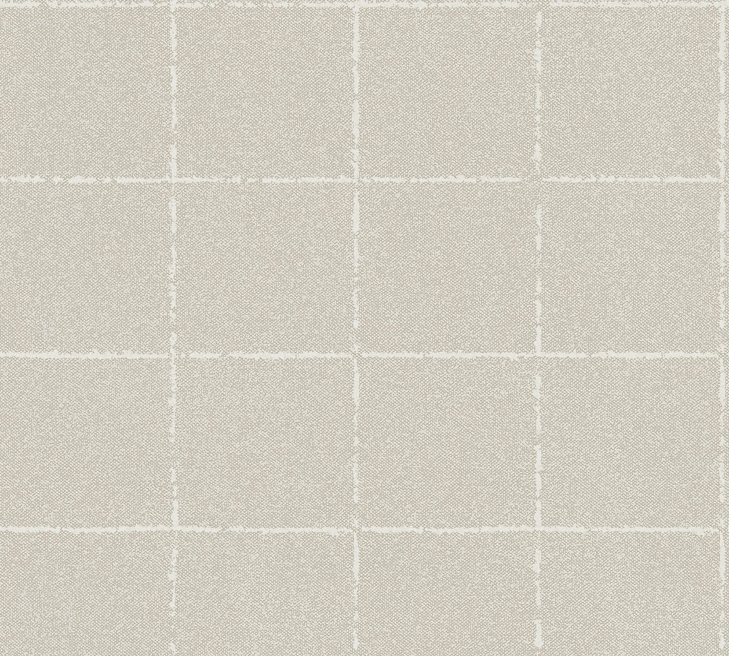 Kishi Neutral Tile Wallpaper with Textured Raised Ink Grid - Brewster 4035-37551-4