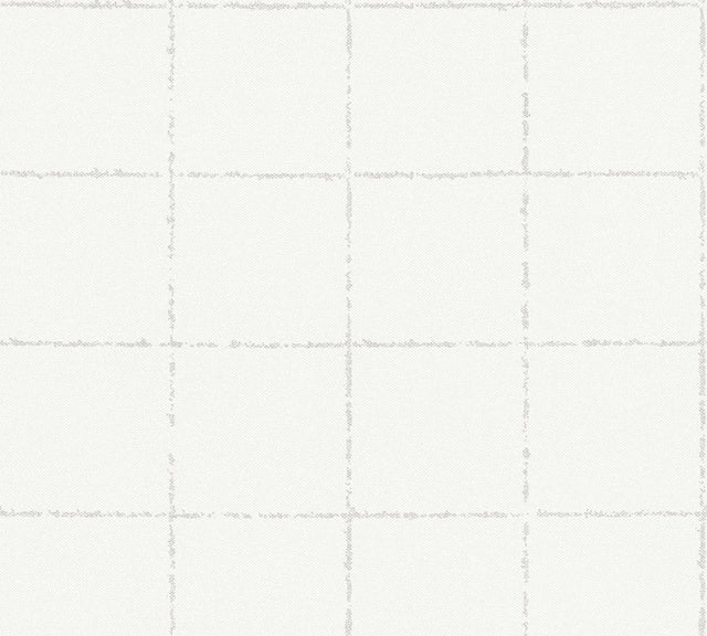 Kishi White Tile Textured Vinyl Wallpaper with Graphic Tile Pattern - Brewster 4035-37551-5