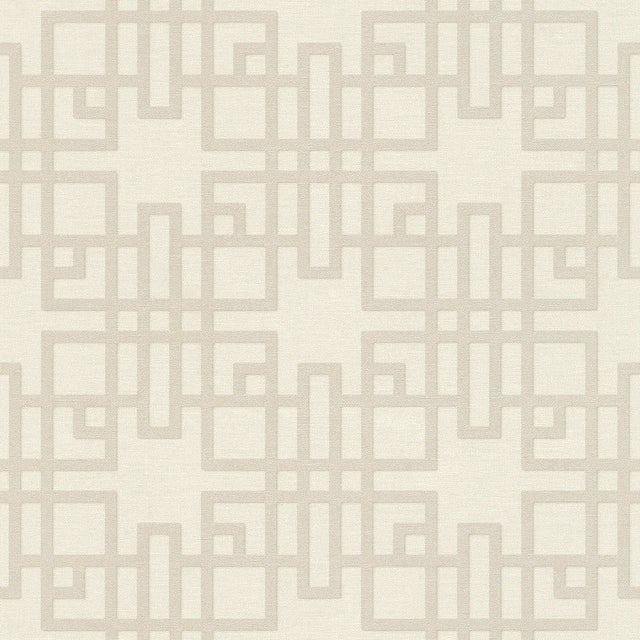 Mana White Trellis Textured Vinyl Wallpaper with Geometric Trellis Pattern - Advantage 4035-409239