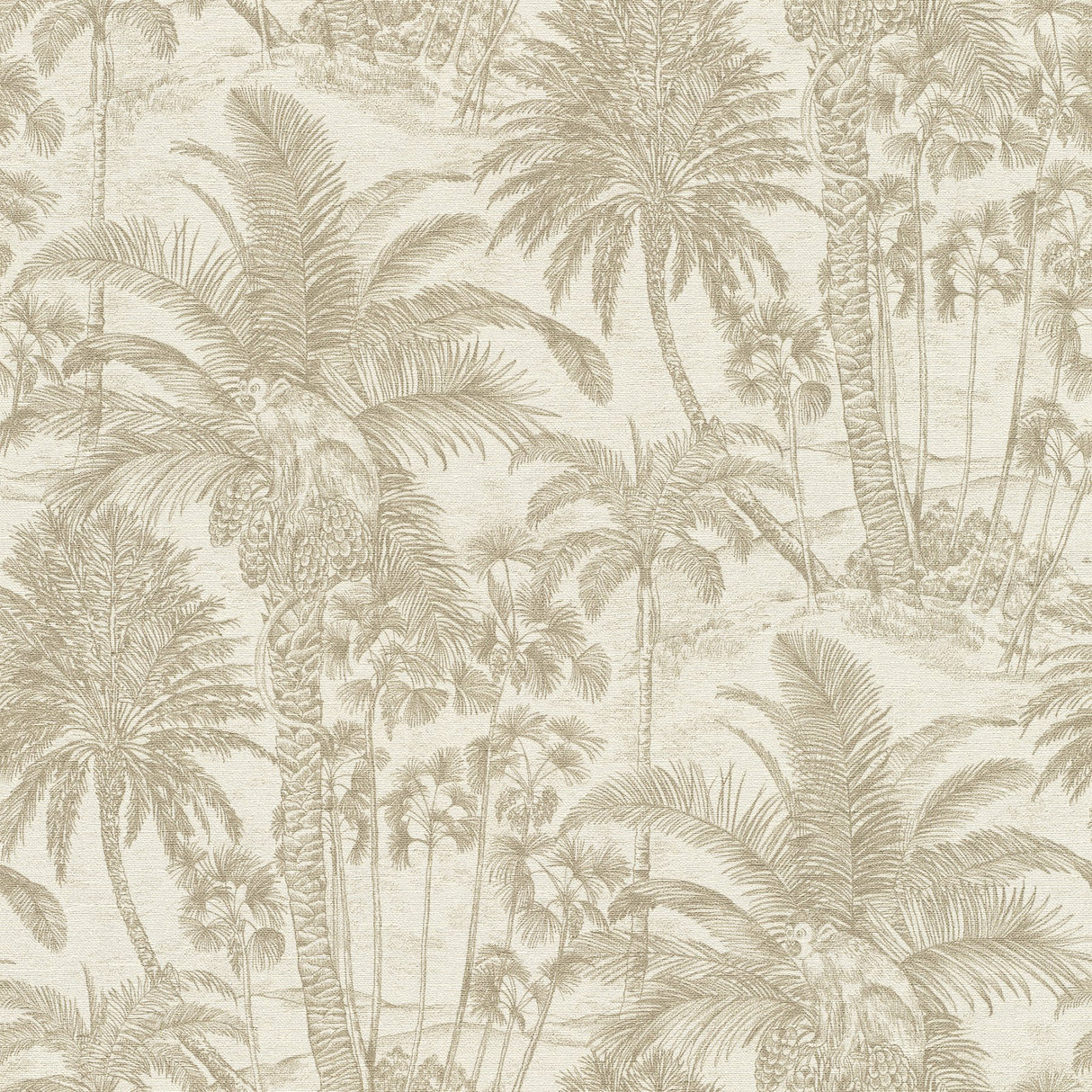 Yubi Gold Palm Trees Wallpaper with Botanical Trees Motif - Advantage 4035-832549