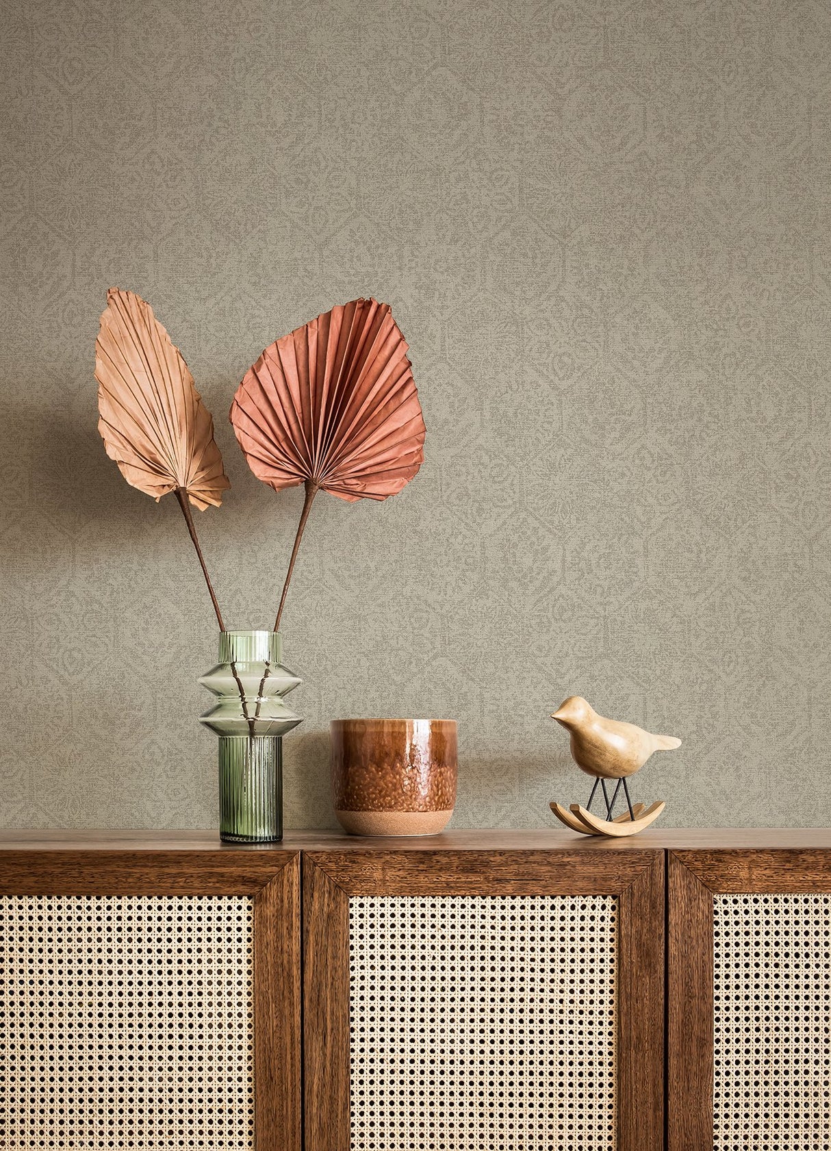 Edsel Grey Geometric Wallpaper with Distressed Hexagon Motif - Advantage 4044-38022-2